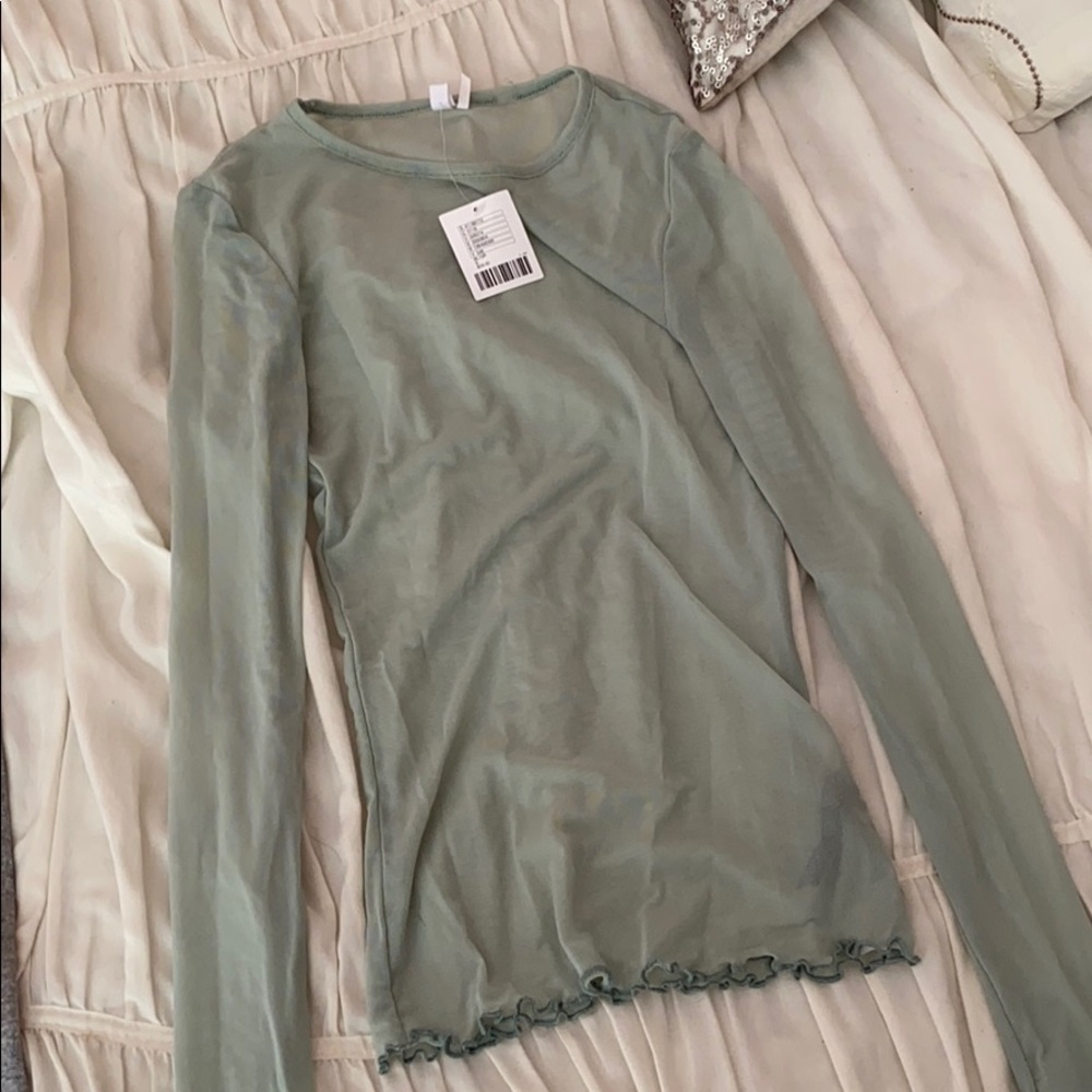 sheer urban outfitters green top